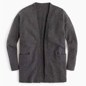 Jcrew charcoal soft supercozy wool alpaca blend long cardigan